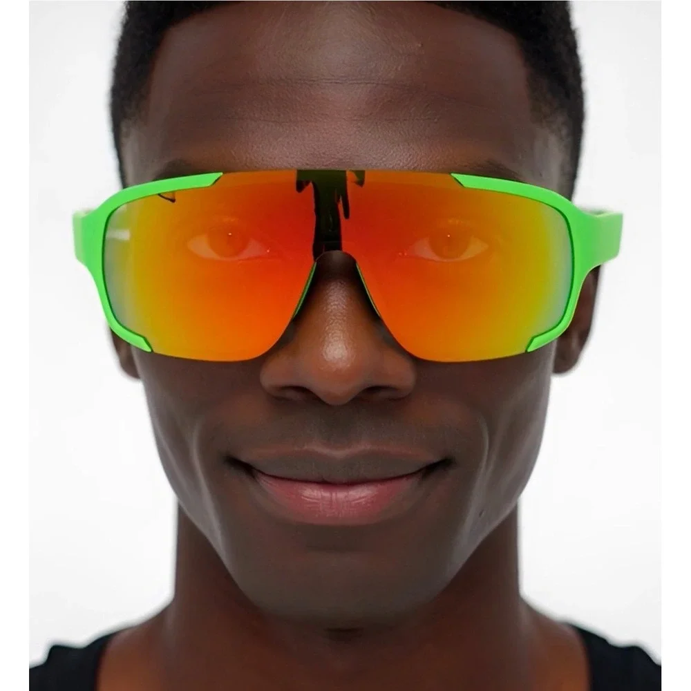 Shield Sunglasses Sport Cycling Running UV Protection Neon Green Driving Outdoor